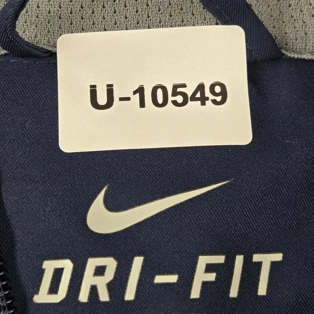Nike Men Jacket L Blue Dri-Fit Activewear Logo Zipper‎ Long Sleeve